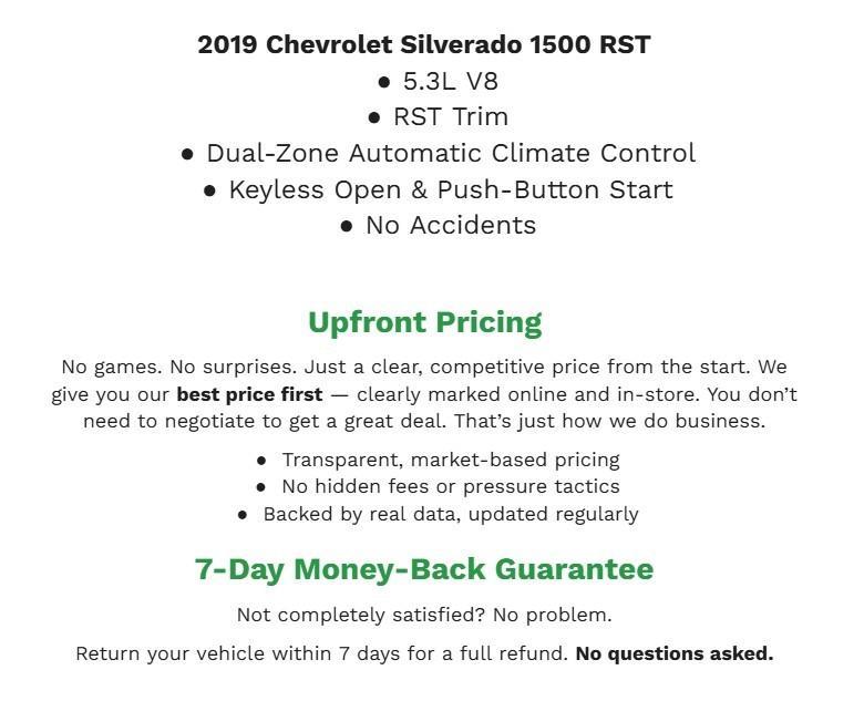 used 2019 Chevrolet Silverado 1500 car, priced at $29,994
