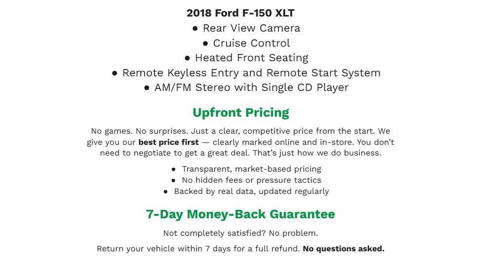 used 2018 Ford F-150 car, priced at $21,901