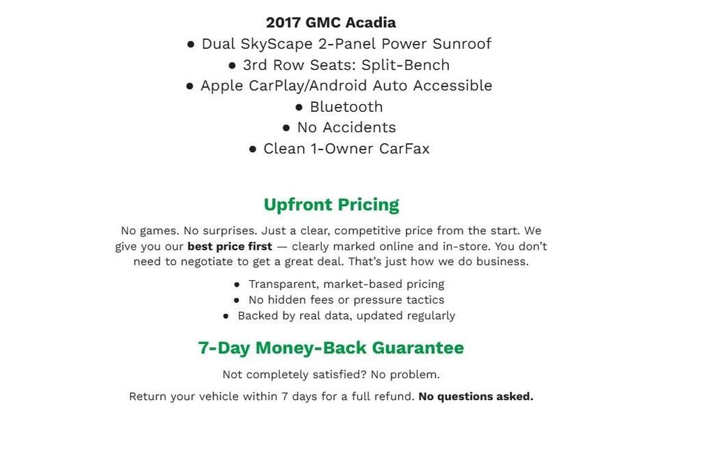 used 2017 GMC Acadia car, priced at $13,211