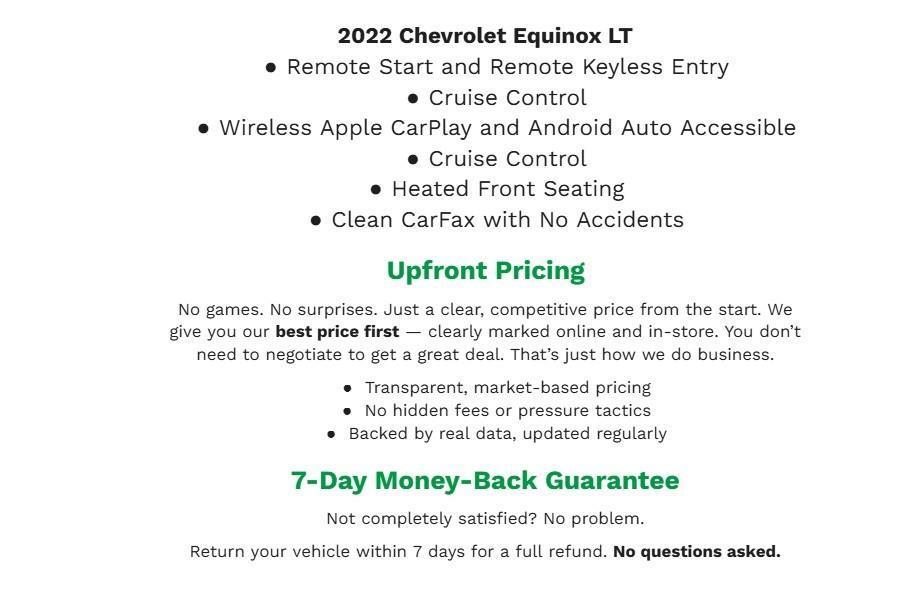 used 2022 Chevrolet Equinox car, priced at $22,078