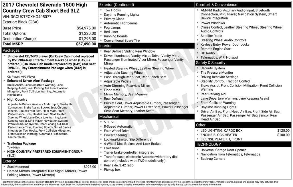 used 2017 Chevrolet Silverado 1500 car, priced at $30,998