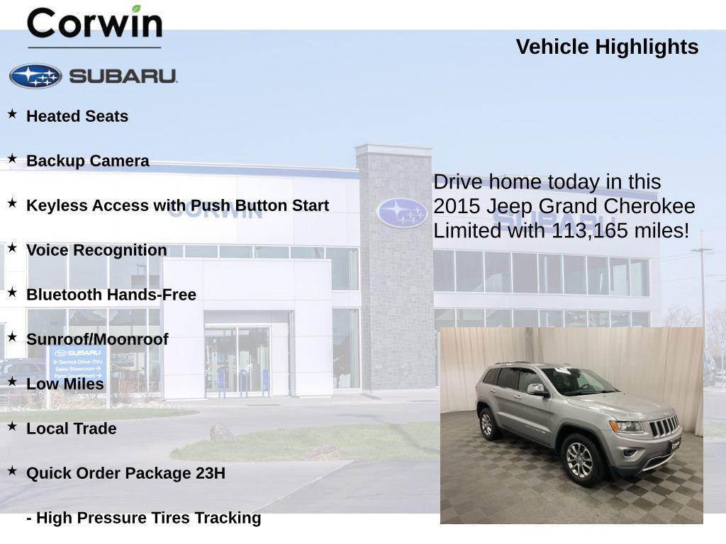 used 2015 Jeep Grand Cherokee car, priced at $13,498