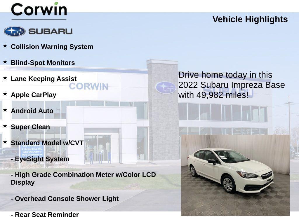 used 2022 Subaru Impreza car, priced at $17,477