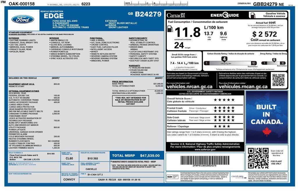 used 2016 Ford Edge car, priced at $10,998