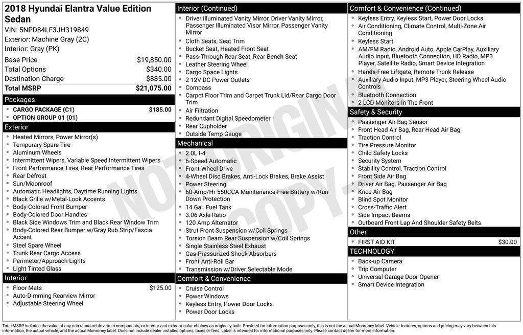 used 2018 Hyundai Elantra car, priced at $11,487