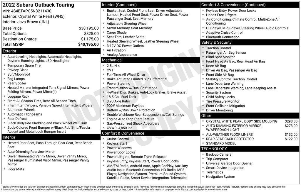 used 2022 Subaru Outback car, priced at $25,000