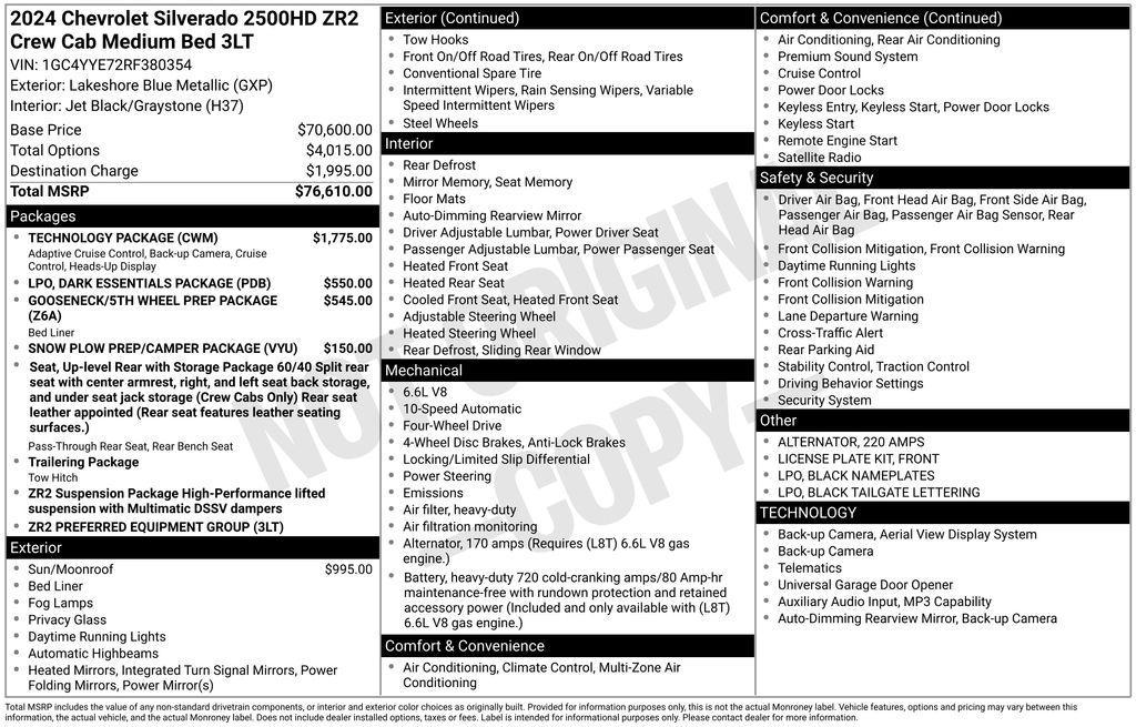 used 2024 Chevrolet Silverado 2500 car, priced at $63,804