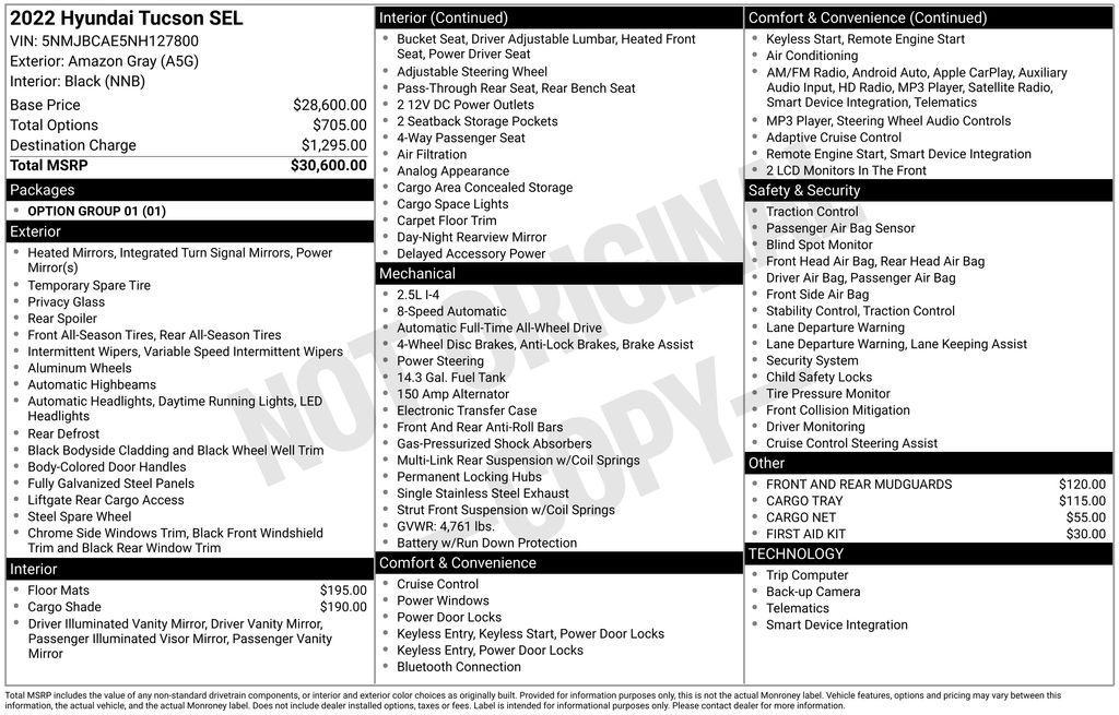 used 2022 Hyundai Tucson car, priced at $20,998