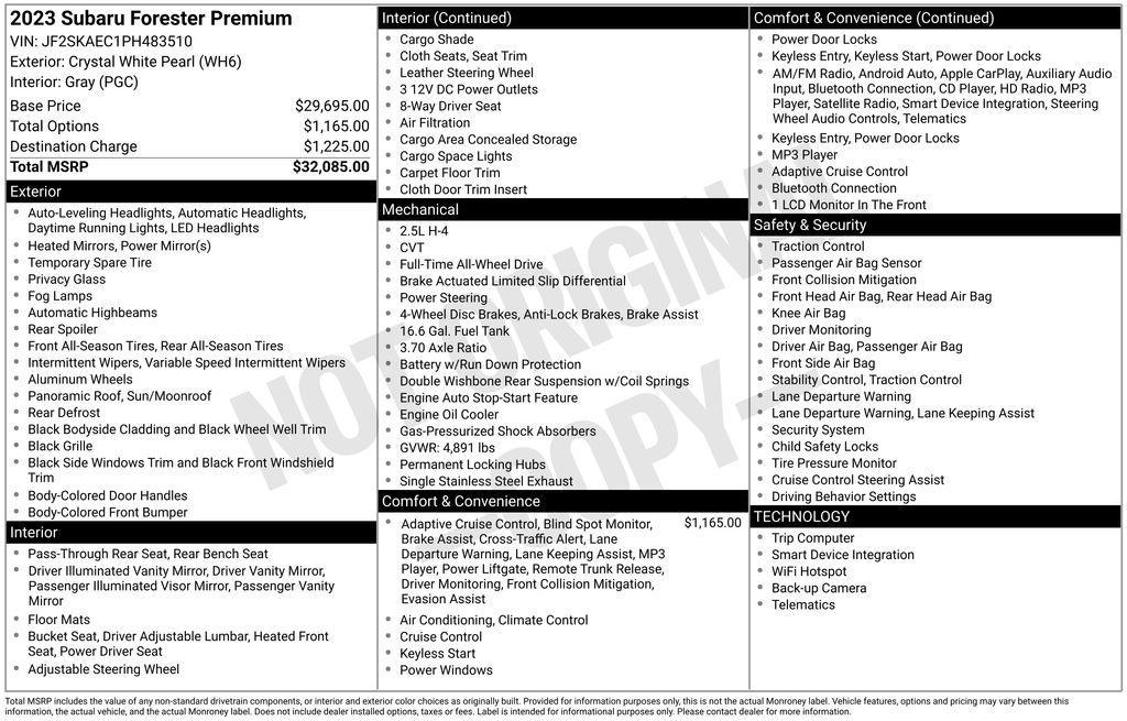 used 2023 Subaru Forester car, priced at $23,756