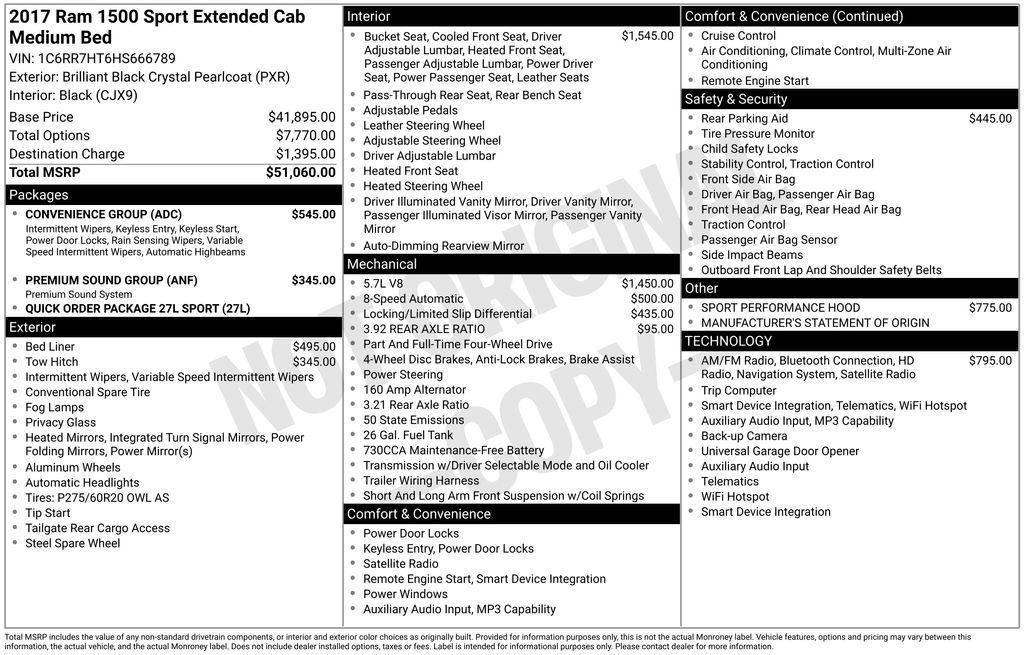 used 2017 Ram 1500 car, priced at $22,498