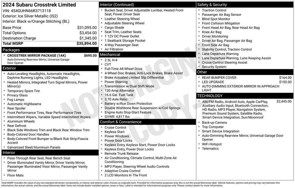 used 2024 Subaru Crosstrek car, priced at $27,998
