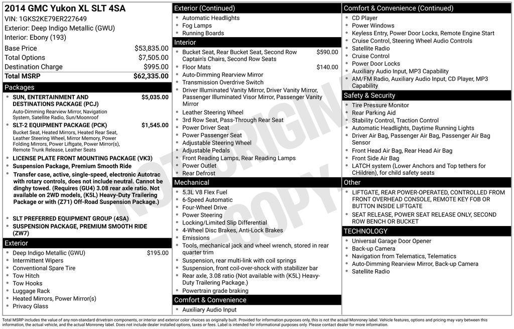 used 2014 GMC Yukon XL car, priced at $9,498