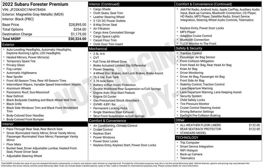 used 2022 Subaru Forester car, priced at $24,998