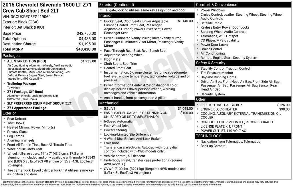 used 2015 Chevrolet Silverado 1500 car, priced at $16,998