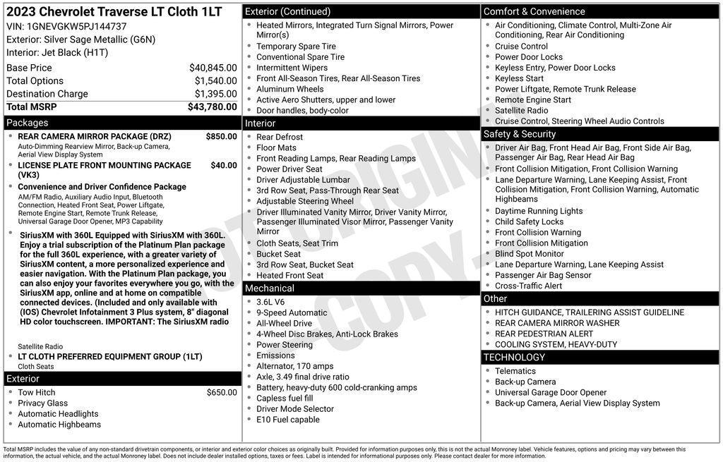 used 2023 Chevrolet Traverse car, priced at $26,498