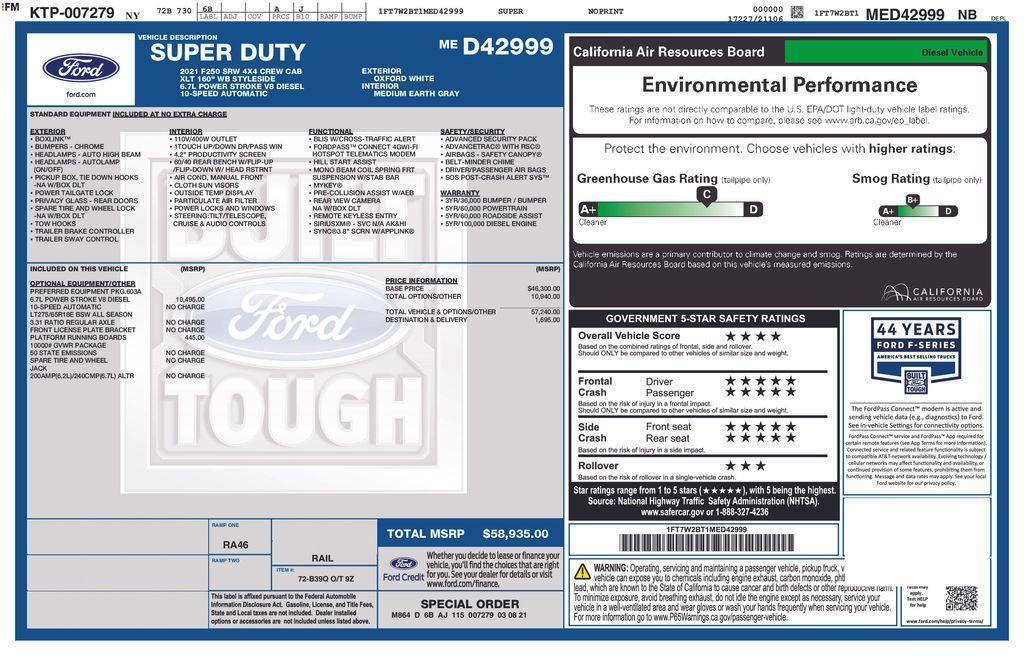 used 2021 Ford F-250 car, priced at $35,447