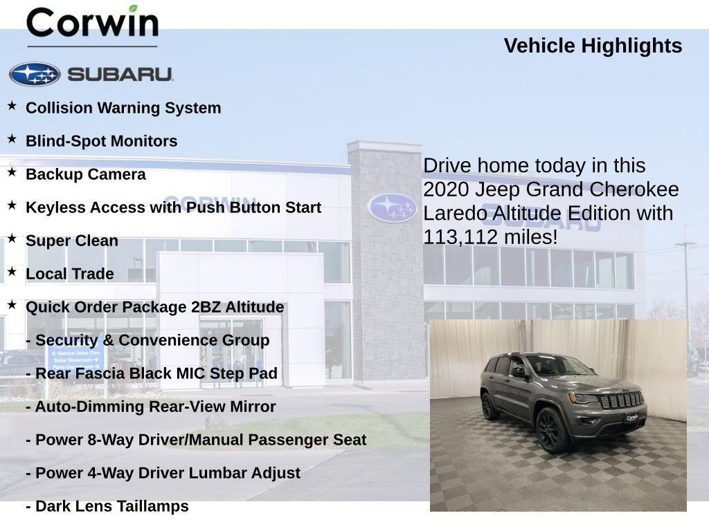 used 2020 Jeep Grand Cherokee car, priced at $18,498