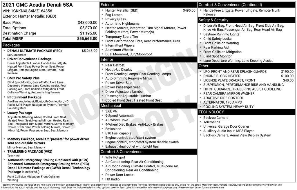 used 2021 GMC Acadia car, priced at $31,998