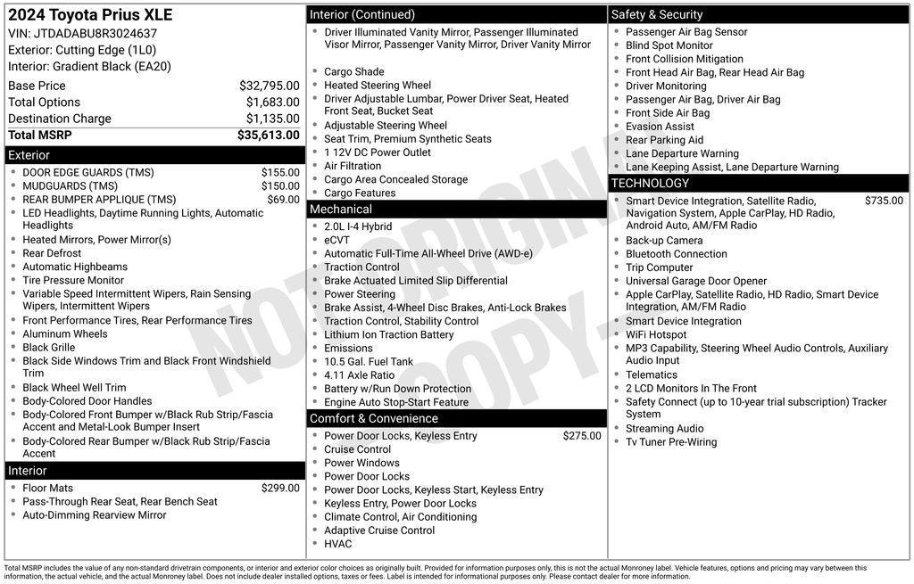 used 2024 Toyota Prius car, priced at $28,498