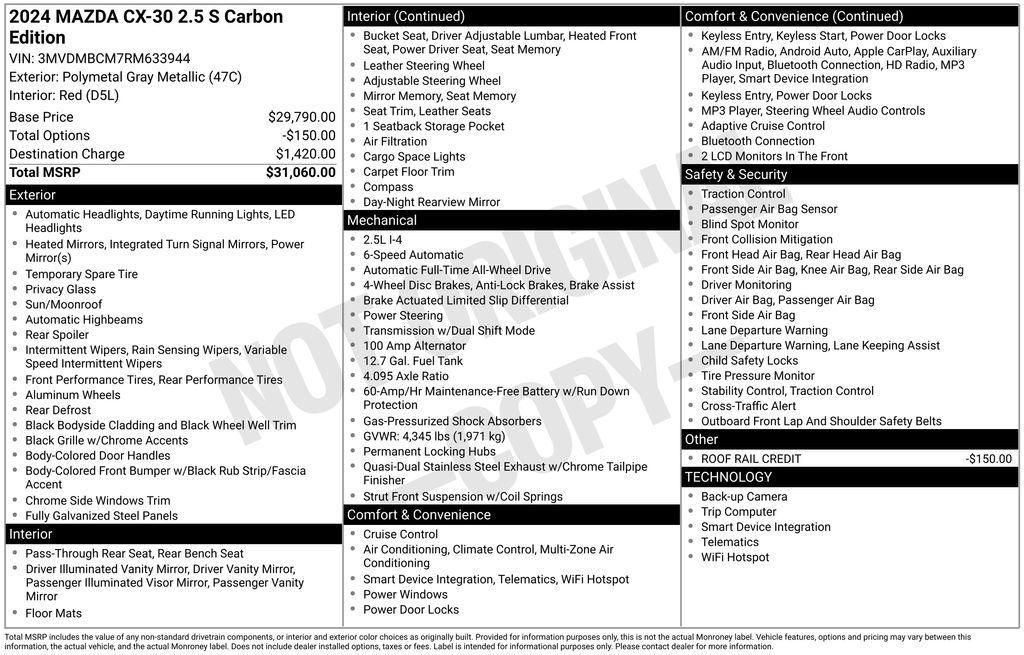 used 2024 Mazda CX-30 car, priced at $22,498