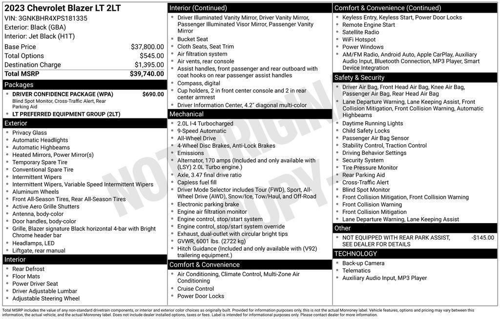 used 2023 Chevrolet Blazer car, priced at $23,998