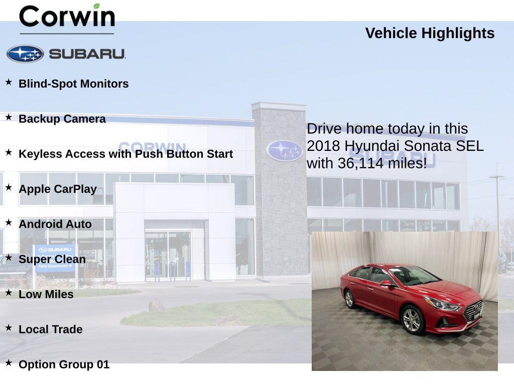 used 2018 Hyundai Sonata car, priced at $14,998