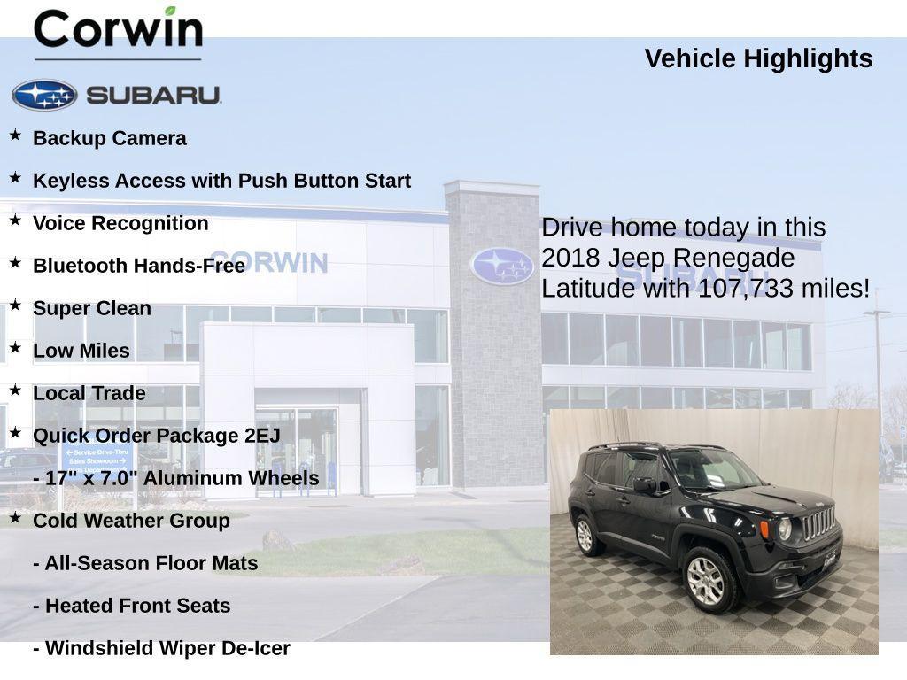 used 2018 Jeep Renegade car, priced at $11,498