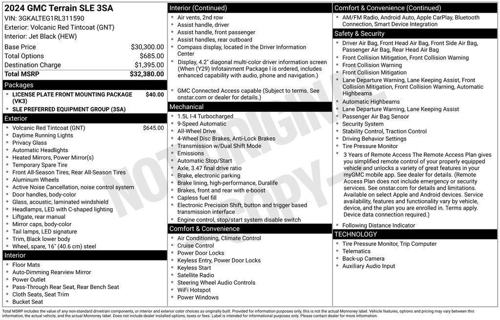 used 2024 GMC Terrain car, priced at $23,348