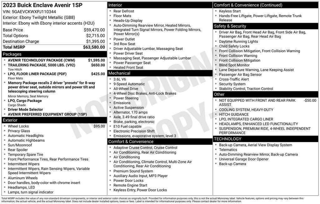 used 2023 Buick Enclave car, priced at $35,497