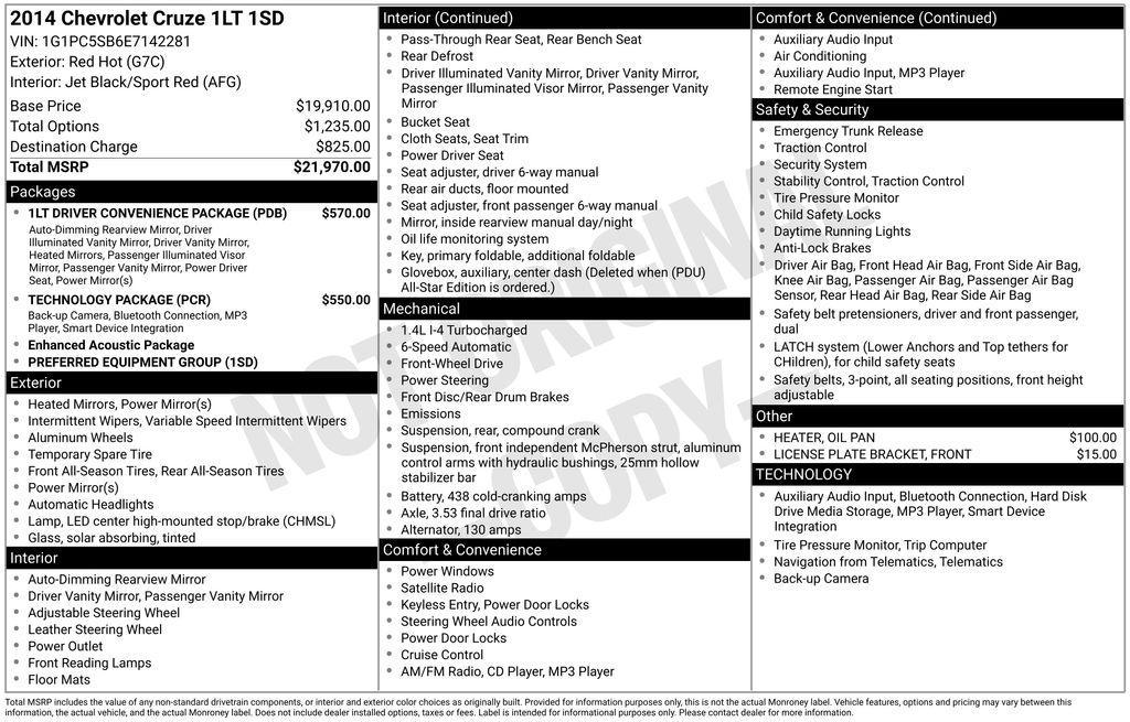 used 2014 Chevrolet Cruze car, priced at $5,498