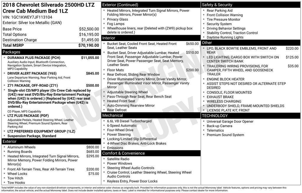 used 2018 Chevrolet Silverado 2500 car, priced at $42,899