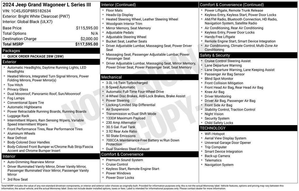 used 2024 Jeep Grand Wagoneer L car, priced at $60,894