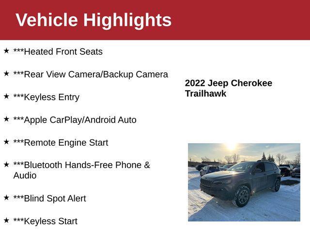 used 2022 Jeep Cherokee car, priced at $25,000