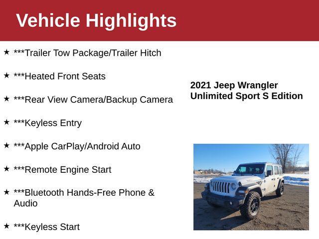 used 2021 Jeep Wrangler Unlimited car, priced at $25,000