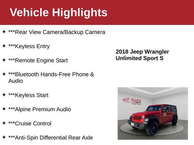 used 2018 Jeep Wrangler Unlimited car, priced at $16,000