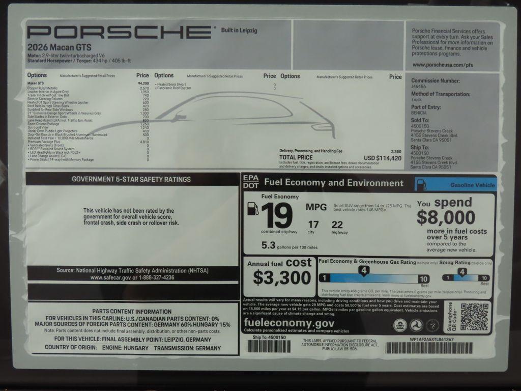 new 2026 Porsche Macan car, priced at $114,420