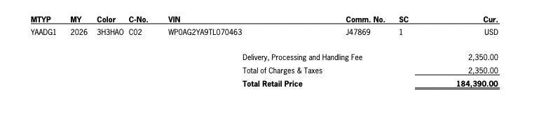 new 2026 Porsche Panamera car, priced at $184,390