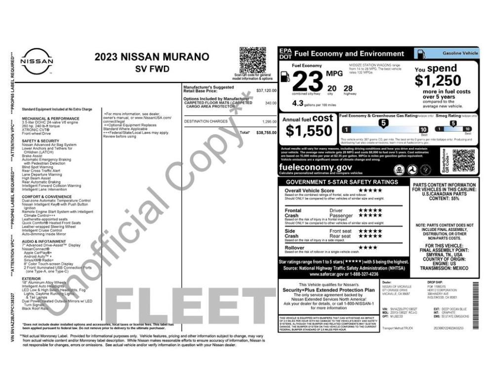 used 2023 Nissan Murano car, priced at $19,277