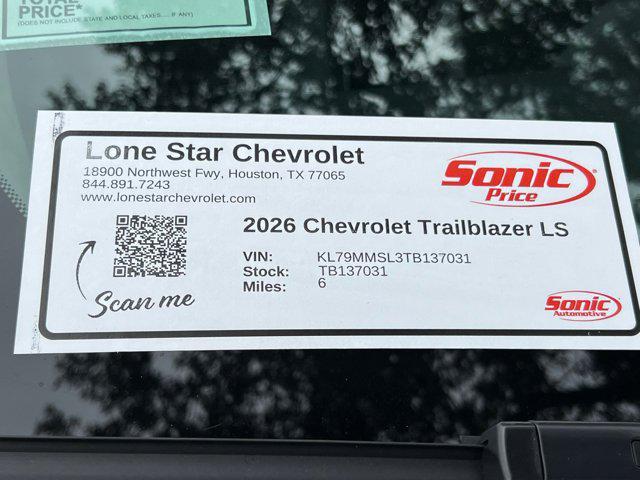 new 2026 Chevrolet TrailBlazer car, priced at $23,621