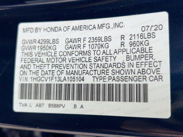 used 2020 Honda Accord car, priced at $19,999