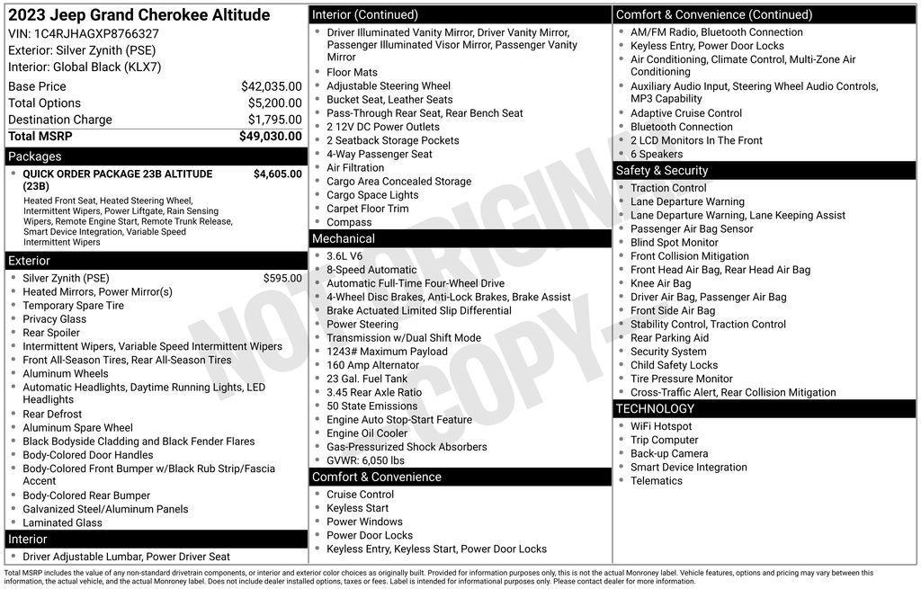 used 2023 Jeep Grand Cherokee car, priced at $30,999