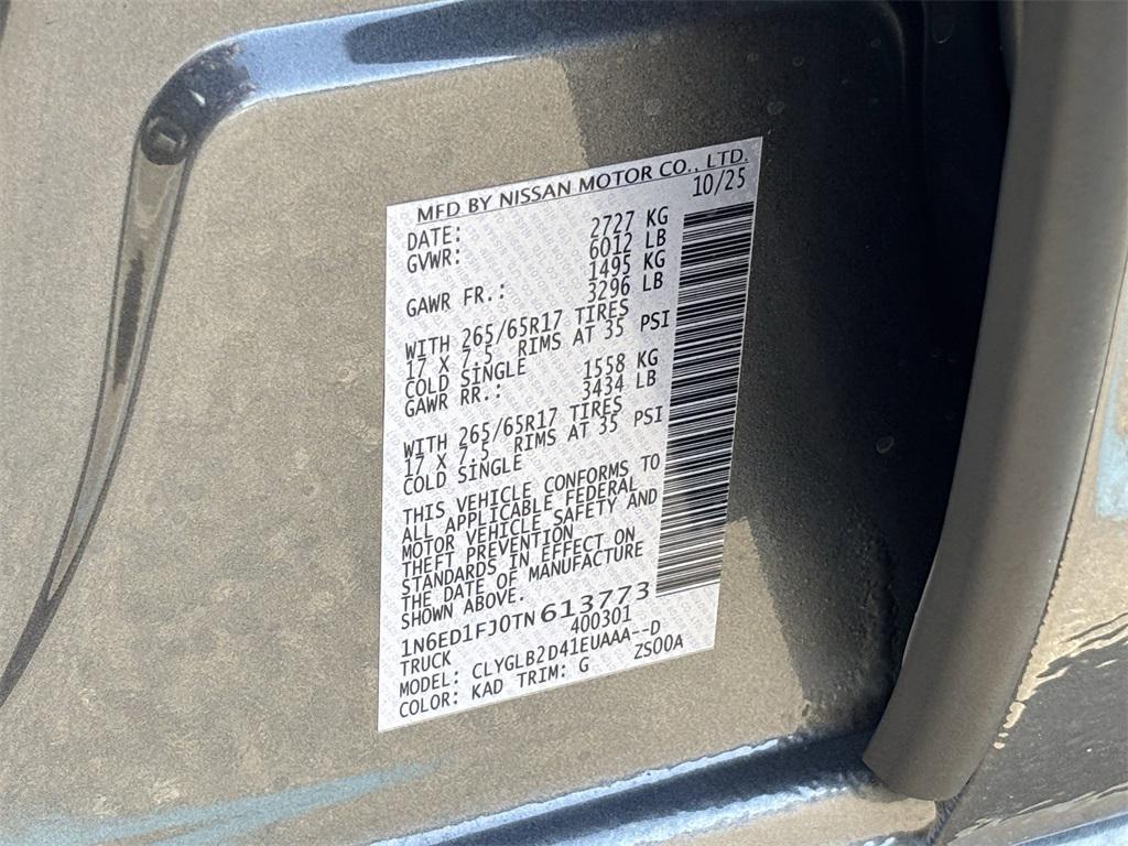 new 2026 Nissan Frontier car, priced at $36,147