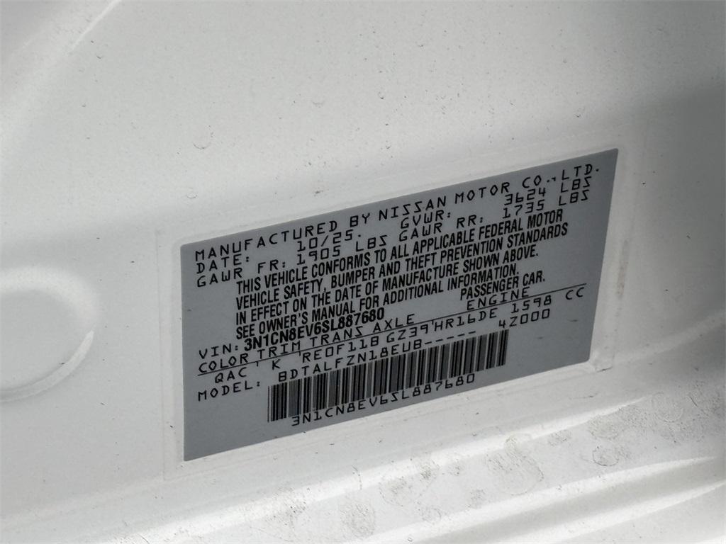 new 2025 Nissan Versa car, priced at $20,076