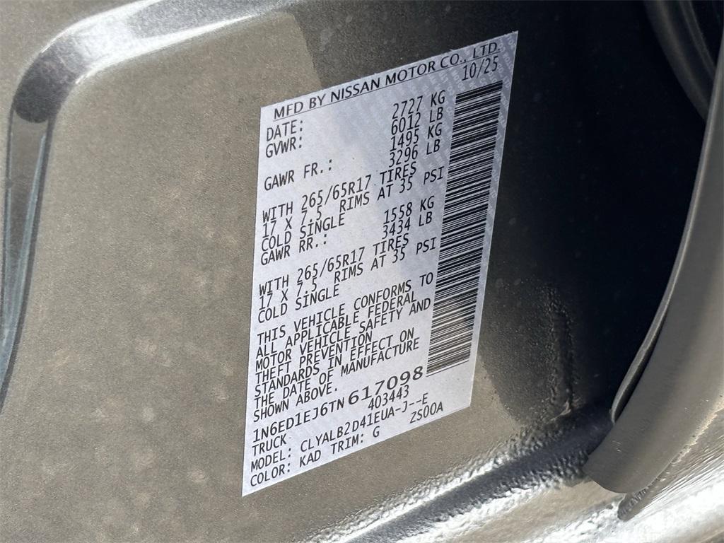 new 2026 Nissan Frontier car, priced at $36,106