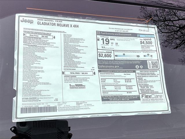 new 2026 Jeep Gladiator car, priced at $62,810