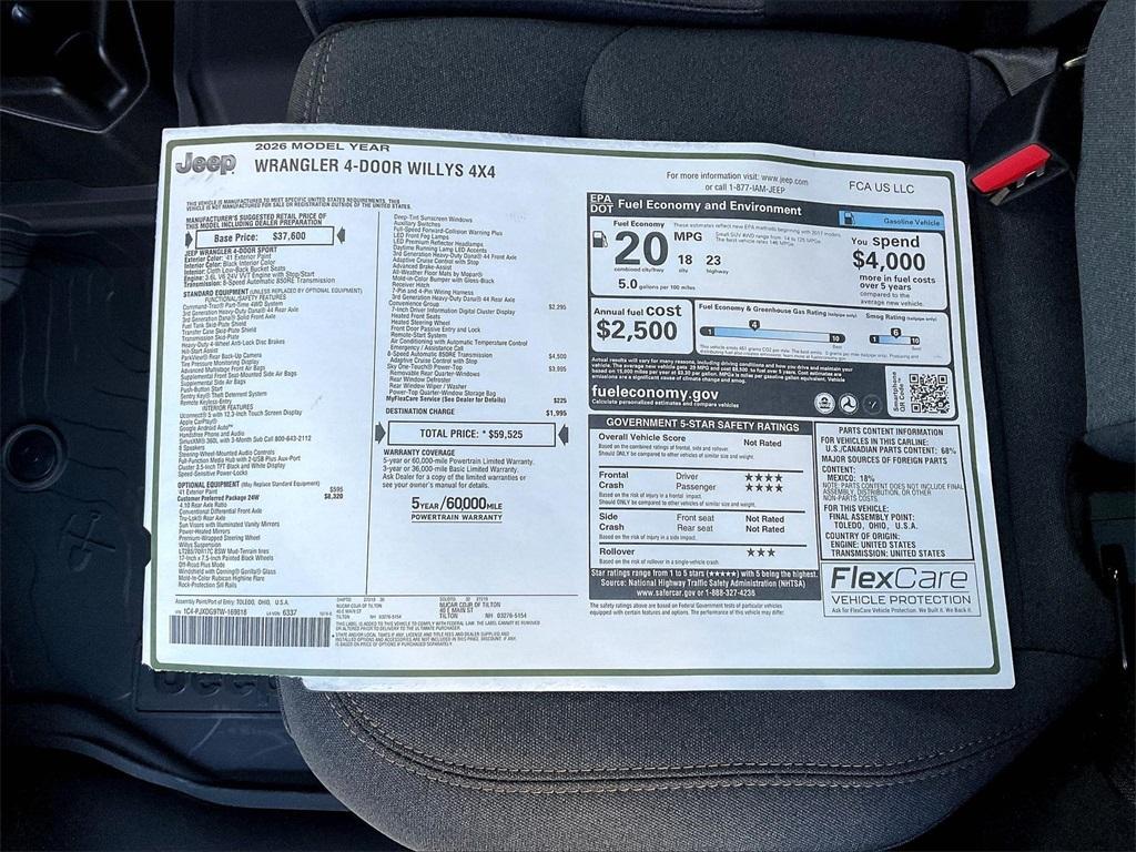 new 2026 Jeep Wrangler car, priced at $49,935