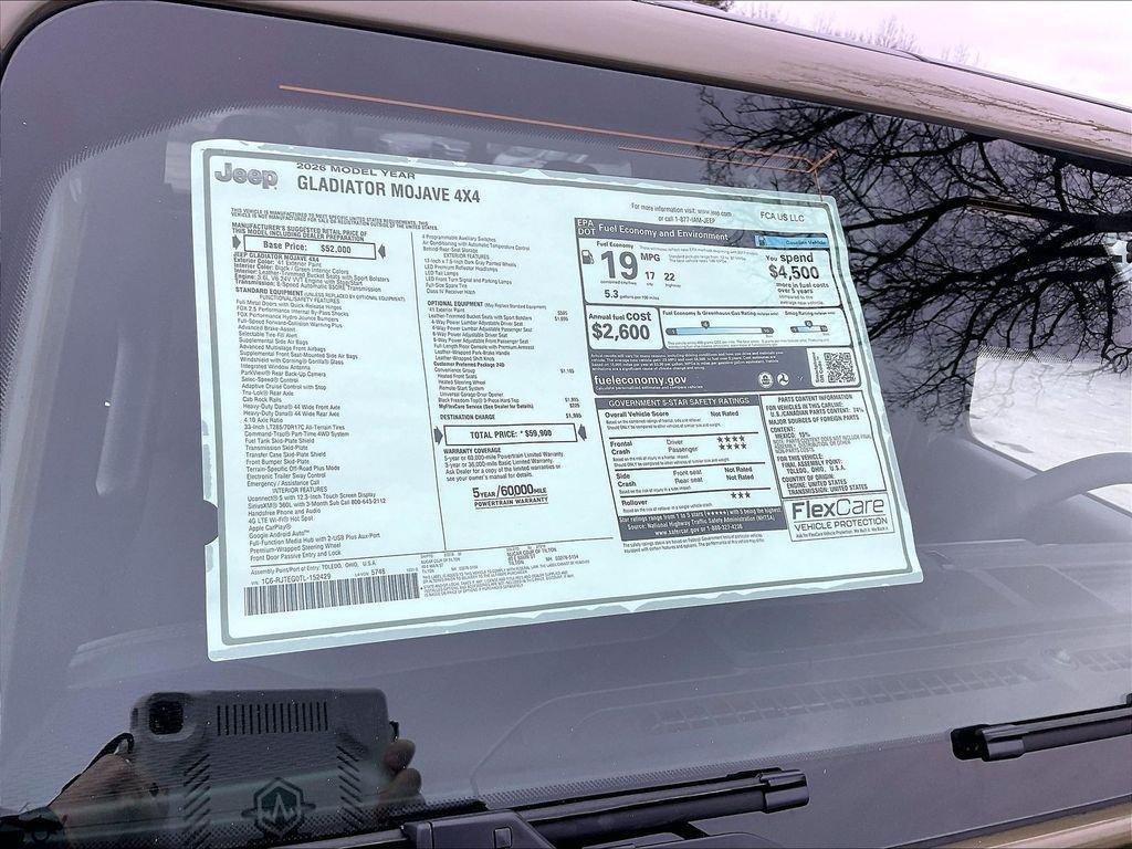 new 2026 Jeep Gladiator car, priced at $55,330