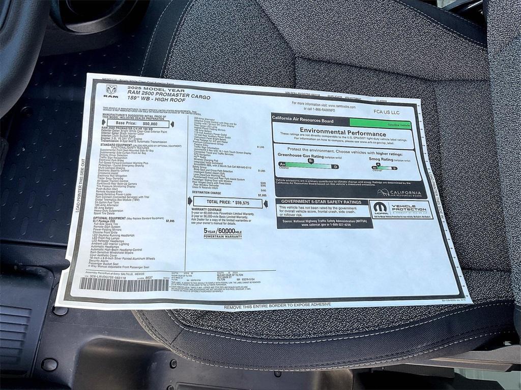 new 2025 Ram ProMaster 2500 car, priced at $54,293