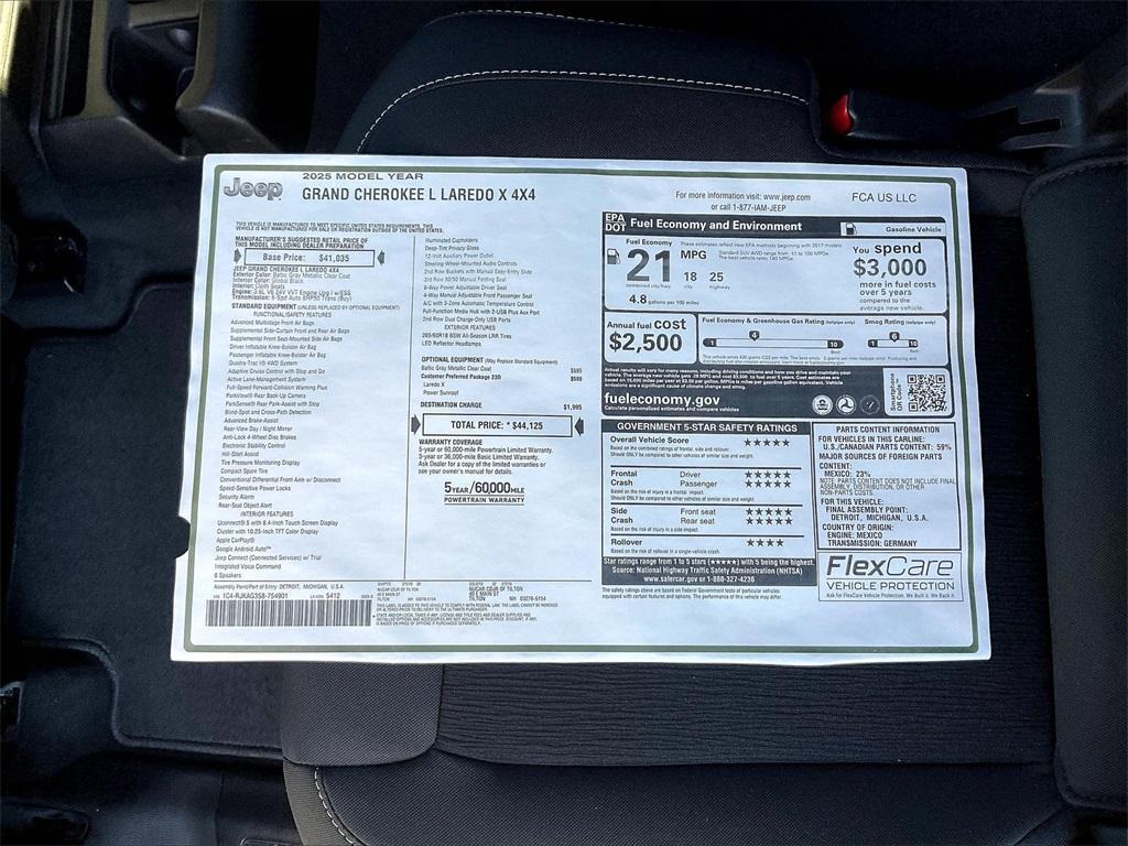 new 2025 Jeep Grand Cherokee L car, priced at $41,104