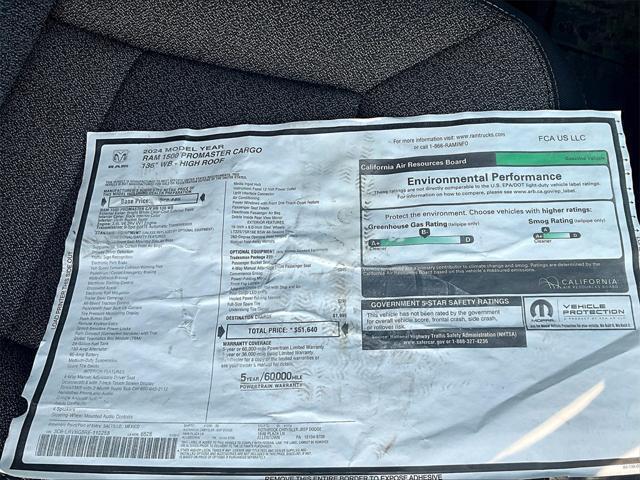 new 2024 Ram ProMaster 1500 car, priced at $51,640